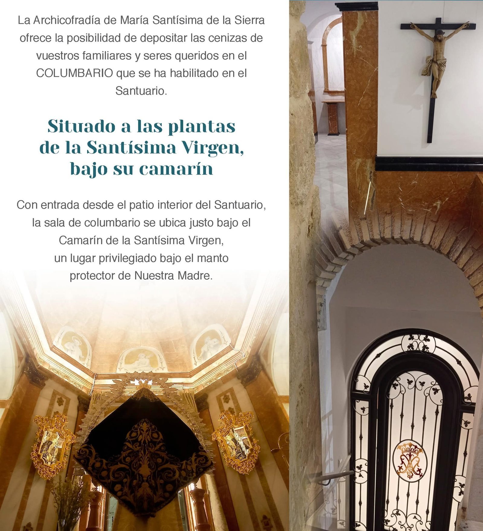 Abiertas las reservas del columbario del Santuario de la Virgen de la Sierra