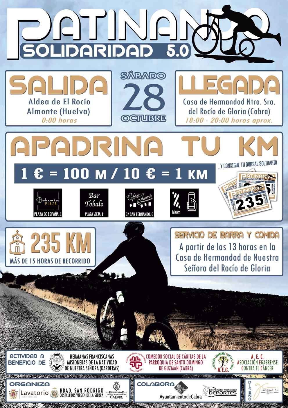 Patinando solidaridad 5.0 unirá la Aldea del Rocío y Cabra